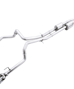 Alternative view of AWE Tuning 4th Gen GM 1500 6.2L 0FG Catback Split Rear Exit (w/ Bumper Cutouts) - Quad Chrome Tips