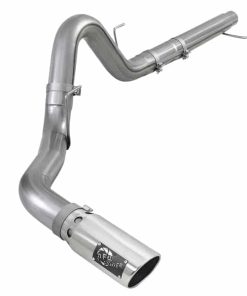 aFe Large Bore-HD 4in 409 SS DPF-Back Exh 18-19 Ford F-150 V6-3.0L (td) w/ Polished Tip