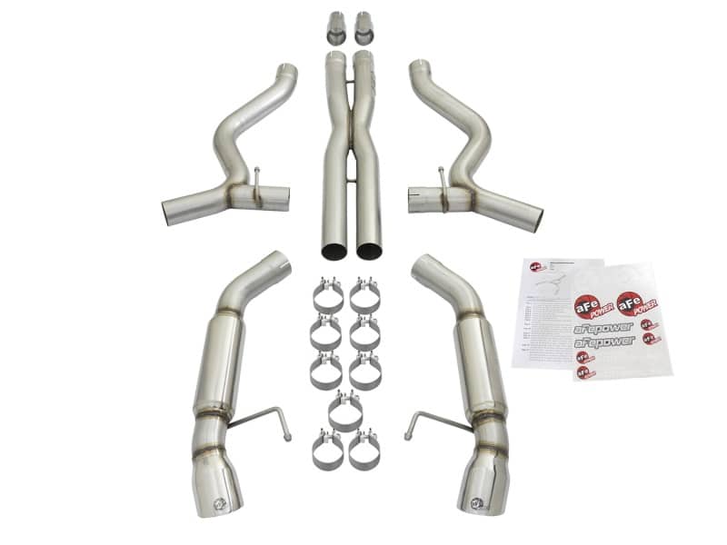 aFe MACHForce XP 3in Aggressive Toned Cat-Back Exhausts w/ Polished Tips 15-17 Ford Mustang V6/V8 - Image 5