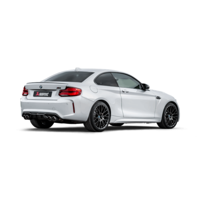 Alternative view of Akrapovic 2018+ BMW M2 Competition/M2 CS (F87N) Slip-On Line (Titanium) w/Carbon Fiber Tips
