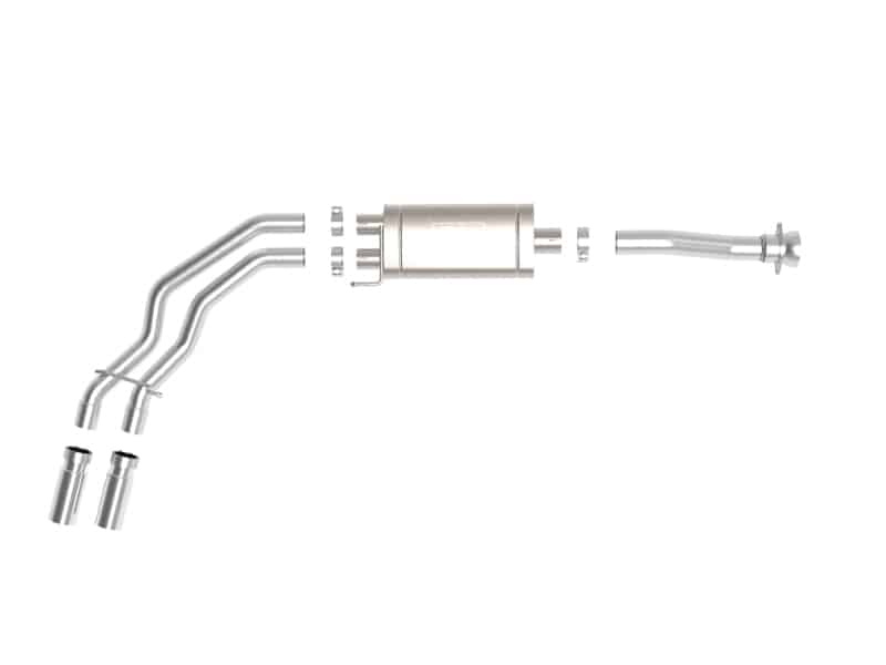 aFe Rebel 3in 409 SS Cat-Back Exhaust 2021 Ford F-150 V6 2.7L/3.5L (tt)/V8 5.0L w/ Polished Tips - Image 4