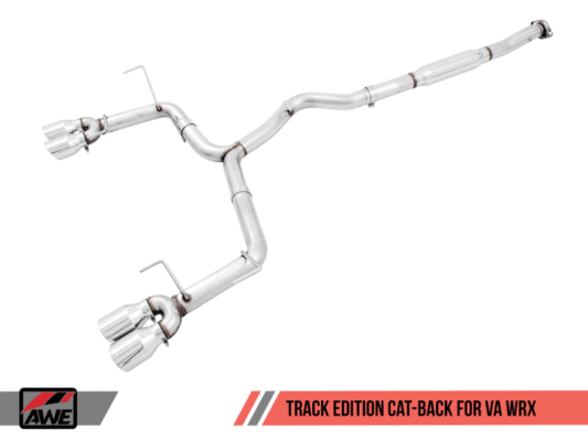 Alternative view of AWE Tuning Subaru WRX/STI VA/GV Sedan Track Edition Exhaust - Chrome Silver Tips (102mm)