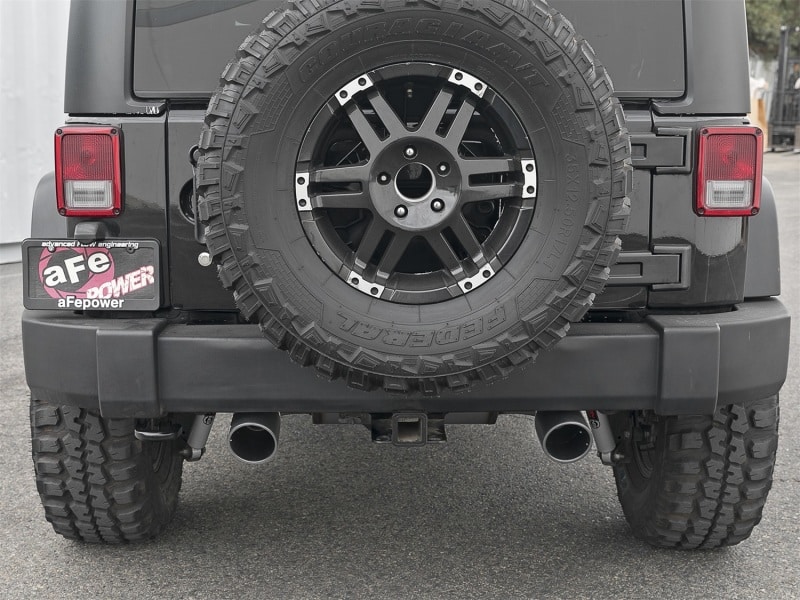 aFe Rebel Series 2.5in 409 SS Axle-Back Exhaust w/ Black Tips 2007+ Jeep Wrangler (JK) V6 3.6L/3.8L - Image 3