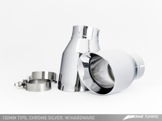 Alternative view of AWE Tuning Audi C7 A7 3.0T Touring Edition Exhaust - Quad Outlet Chrome Silver Tips