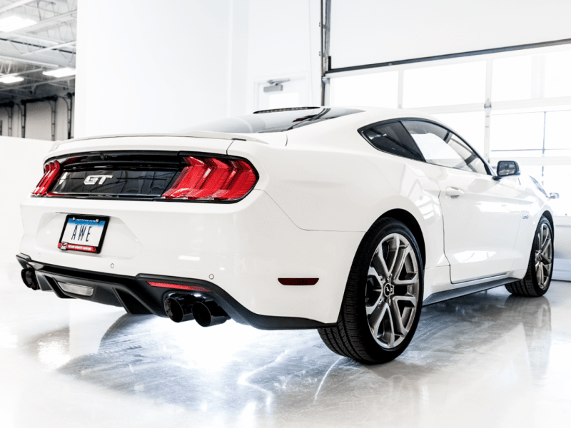 AWE Tuning 2018+ Ford Mustang GT (S550) Cat-back Exhaust - Track Edition (Quad Diamond Black Tips) - Image 5