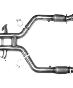 Alternative view of Kooks 12-13 Ford Mustang GT 5.0L 4V -302 Boss Edition 3in x 2 3/4in OEM Exhaust GREEN