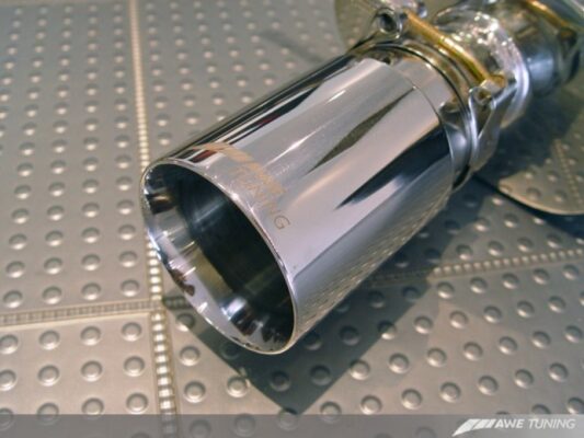 Alternative view of AWE Tuning Audi B6 S4 Touring Edition Exhaust - Polished Silver Tips
