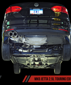Alternative view of AWE Tuning Mk6 Jetta 2.5L Touring Edition Exhaust - Polished Silver Tips