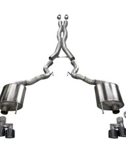 Corsa 18-20 Ford Mustang GT Convertible w/o Active Valves Sport Cat-Back w/ Black PVD 4in Tips