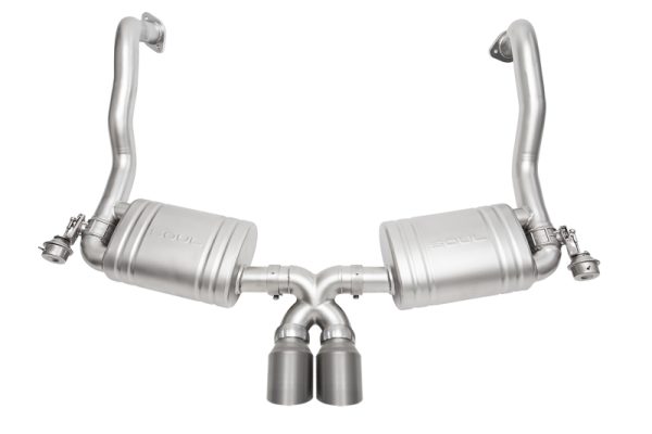 SOUL 15-16 Porsche 981 GT4 / Spyder Valved Exhaust - Slash Cut Titanium Tips