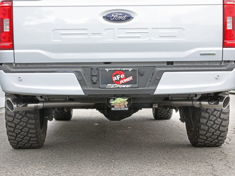 aFe Gemini XV 3in 304 SS Cat-Back Exhaust 2021 Ford F-150 V6 2.7L/3.5L (tt)/V8 5.0L w/ Polished Tips - Image 5
