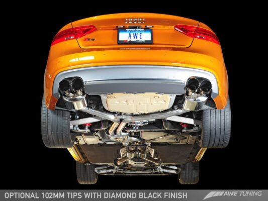 Alternative view of AWE Tuning Audi B8.5 S5 3.0T Touring Edition Exhaust System - Diamond Black Tips (90mm)