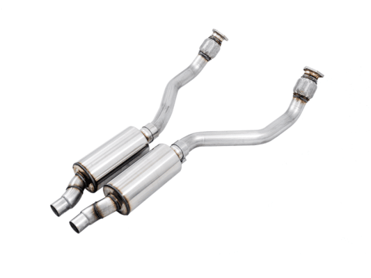 Alternative view of AWE Tuning Audi B8 4.2L Resonated Downpipes for RS5
