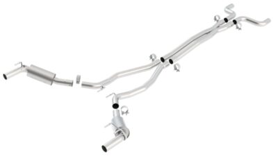 Alternative view of Borla 2010 Camaro 6.2L V8 S Type Catback Exhaust w/o Tips works w/ factory ground affects package ON