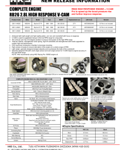 HKS COMPLETE ENGINE RB26 2.8L HR V-CAM - Nissan GTR R34