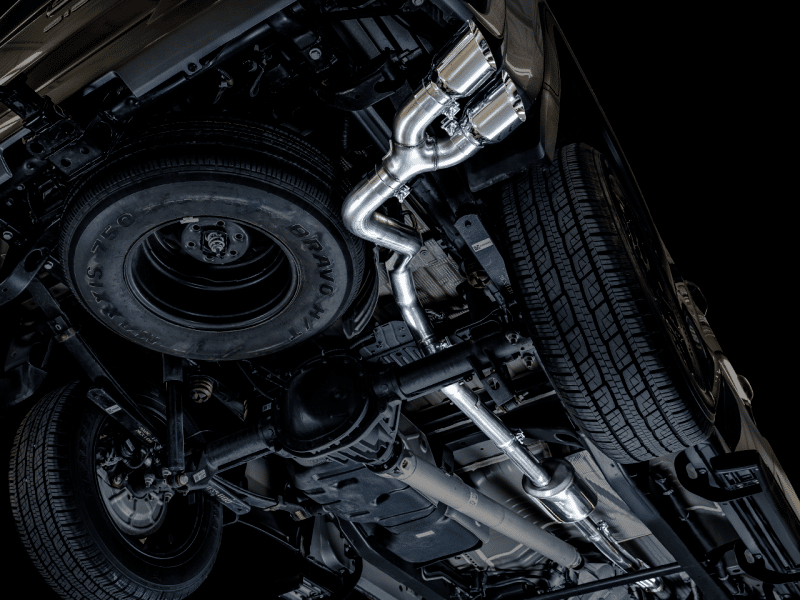 AWE Tuning 4th Gen GM 1500 5.3L 0FG Catback Dual Side Exit (Flat Bumper) - Chrome Tips - Image 6