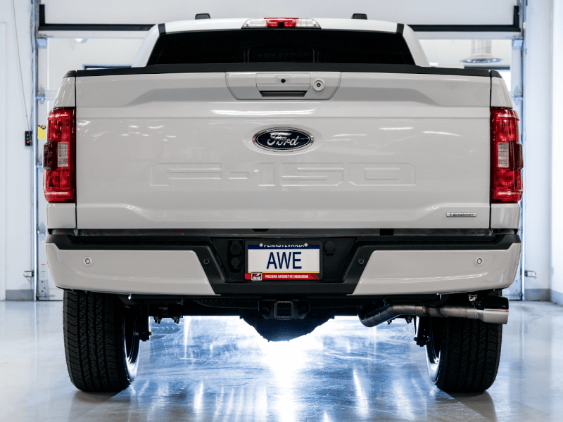 AWE 0FG 21+ Ford F150 Dual Side Exit Cat-Back Exhaust- 4.5in Chrome Silver Tips - Image 8