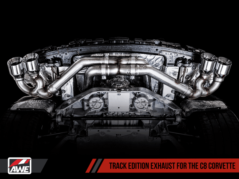 AWE Tuning 2020 Chevrolet Corvette (C8) Track Edition Exhaust - Quad Diamond Black Tips - Image 16
