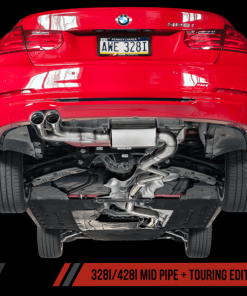Alternative view of AWE Tuning BMW F3X 28i / 30i Touring Edition Axle-Back Exhaust Single Side - 80mm Silver Tips