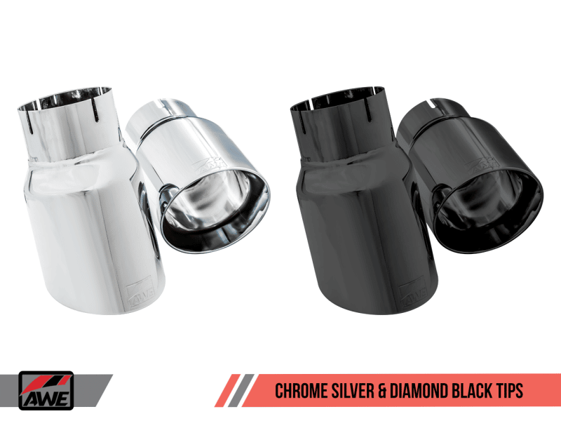 AWE Tuning Ford Focus ST Touring Edition Cat-back Exhaust - Resonated - Chrome Silver Tips - Image 3