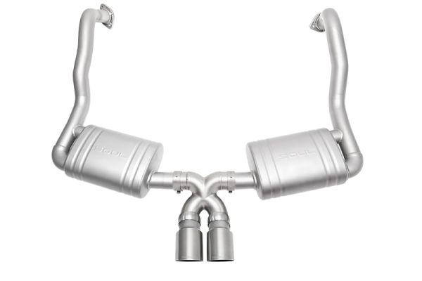SOUL 13-16 Porsche 981 Cayman / Boxster Performance Exhaust - Straight Cut Brushed Finish Tips