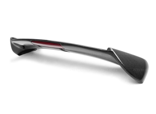 Alternative view of Seibon 08-11 Subaru WRX/STi Hatchback STI-Style Carbon Fiber Rear Spoiler w/ LED Light Included