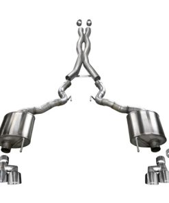 Corsa 18-20 Ford Mustang GT Convertible w/o Active Valves Sport Cat-Back w/ Polished 4in Tips