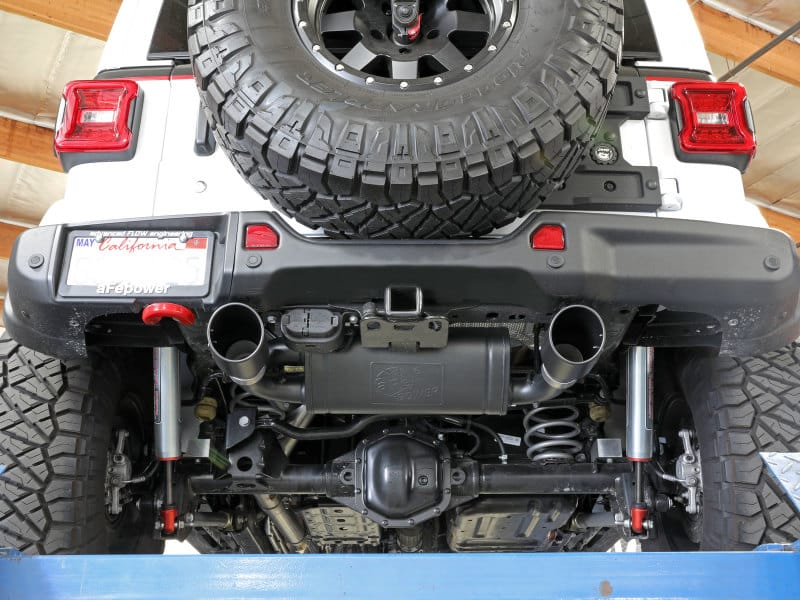 aFe Rebel Series 409 Stainless Steel Cat-Back Exhaust 18-21 Jeep Wrangler JL 2.0L (t) - Black Tip - Image 5