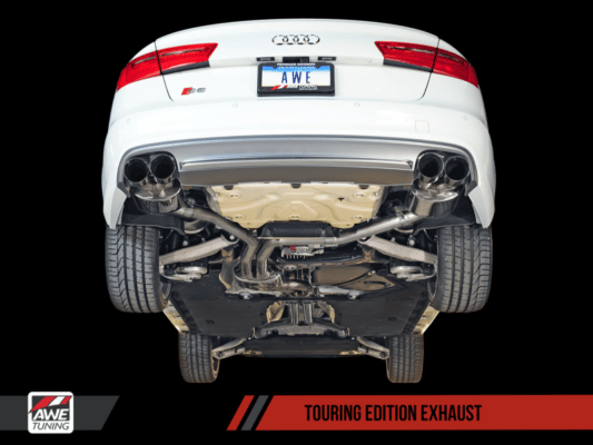 Alternative view of AWE Tuning Audi C7 / C7.5 S6 4.0T Touring Edition Exhaust - Diamond Black Tips