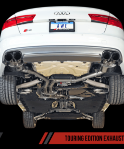 Alternative view of AWE Tuning Audi C7 / C7.5 S6 4.0T Touring Edition Exhaust - Polished Silver Tips