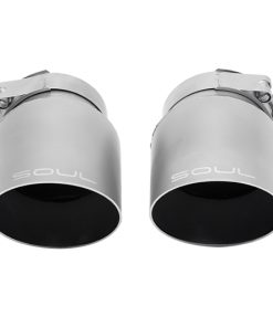 SOUL 17-19 Porsche 991.2 Carrera (w/ PSE) Bolt On Exhaust Tips - 4in Straight Cut Sig Satin Tips