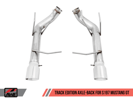 Alternative view of AWE Tuning S197 Mustang GT Axle-back Exhaust - Track Edition (Chrome Silver Tips)