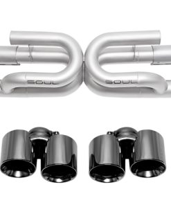 SOUL 17-19 Porsche 991.2 Carrera (non-PSE) Perf. Exhaust w/ Drone Tubes - Base - Blk Chrome Tips