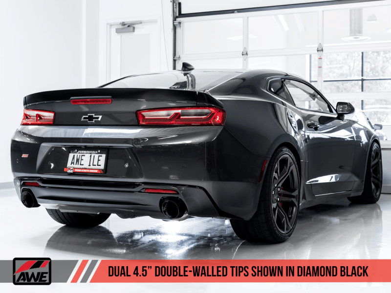AWE Tuning 16-19 Chevrolet Camaro SS Axle-back Exhaust - Touring Edition (Diamond Black Tips) - Image 3