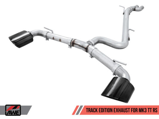 Alternative view of AWE Tuning 18-19 Audi TT RS 8S/RK3 2.5L Turbo Track Edition Exhaust - Diamond Black RS-Style Tips