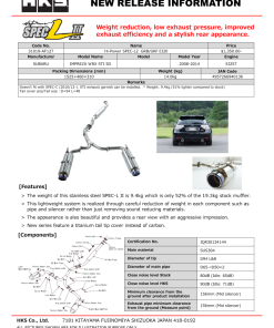 Alternative view of HKS Hi-Power SPEC-L2 GRB/GRF EJ20