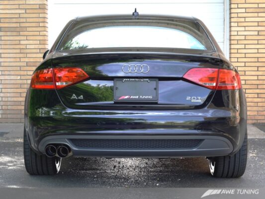 Alternative view of AWE Tuning Audi B8 A4 Touring Edition Exhaust - Single Side Diamond Black Tips