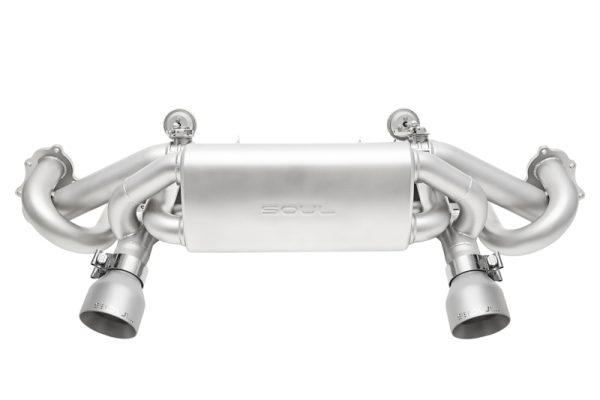SOUL 2020+ Porsche 718 GT4 / Spyder / GTS 4.0L Valved Exhaust - Sig Satin Straight Cut Tips - No VC