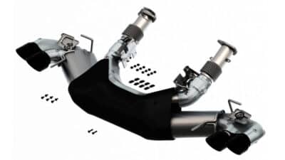 Alternative view of Borla 2020 Chevrolet Corvette C8 6.2L S-Type Exhaust System Dual Round Rolled A/C Black Chrome Tips