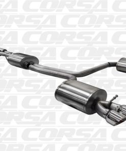 Alternative view of Corsa 10-14 Audi B8 Black Sport 2.5in Cat-Back Dual Rear Exit Black PVD Polished Pro-Series Tips