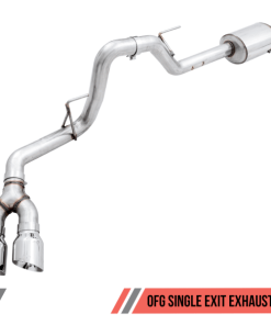 Alternative view of AWE Tuning 2015+ Ford F-150 0FG Single Exit Performance Exhaust System w/4.5in Chrome Silver Tips