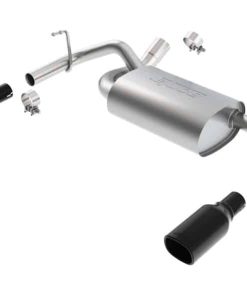 Borla 12-16 Jeep Wrangler 3.6AT/MT 4WD 2+4DR S/ SQ /RL/AC SR 2.5in, 2in Tip 3.5 sqx8 Black Chrome