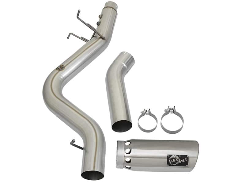 aFe ATLAS 5in DPF-Back Aluminized Steel Exhaust System w/Polished Tips 2017 GM Duramax 6.6L (td) L5P - Image 8