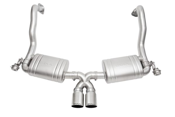 SOUL 15-16 Porsche 981 GT4 / Spyder Valved Exhaust - Straight Cut Signature Satin Tips