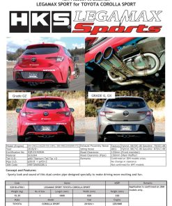 Alternative view of HKS LEGAMAX Sports 2018 Toyota Corolla Sport 2ZR/8NR