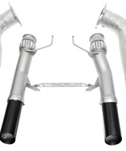 SOUL 2017+ McLaren 720S 3.5in Sport Exhaust Package (200 Cell Cats) - Strght Cut Black Ceramic Tips