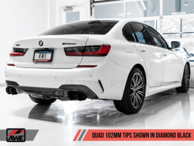 Alternative view of AWE Tuning 2019+ BMW M340i (G20) OE-Config-To-Quad Tip Conversion Kit - Diamond Black Tip