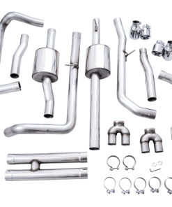 AWE Tuning 4th Gen GM 1500 6.2L 0FG Catback Split Rear Exit (w/ Bumper Cutouts) - Quad Chrome Tips