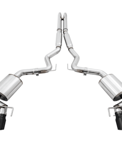 Alternative view of AWE Tuning 2018+ Ford Mustang GT (S550) Cat-back Exhaust - Touring Edition (Quad Diamond Black Tips)