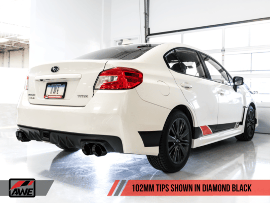 Alternative view of AWE Tuning 2015+ Subaru WRX VA Sedan Touring Edition Exhaust - Diamond Black Tips (102mm)